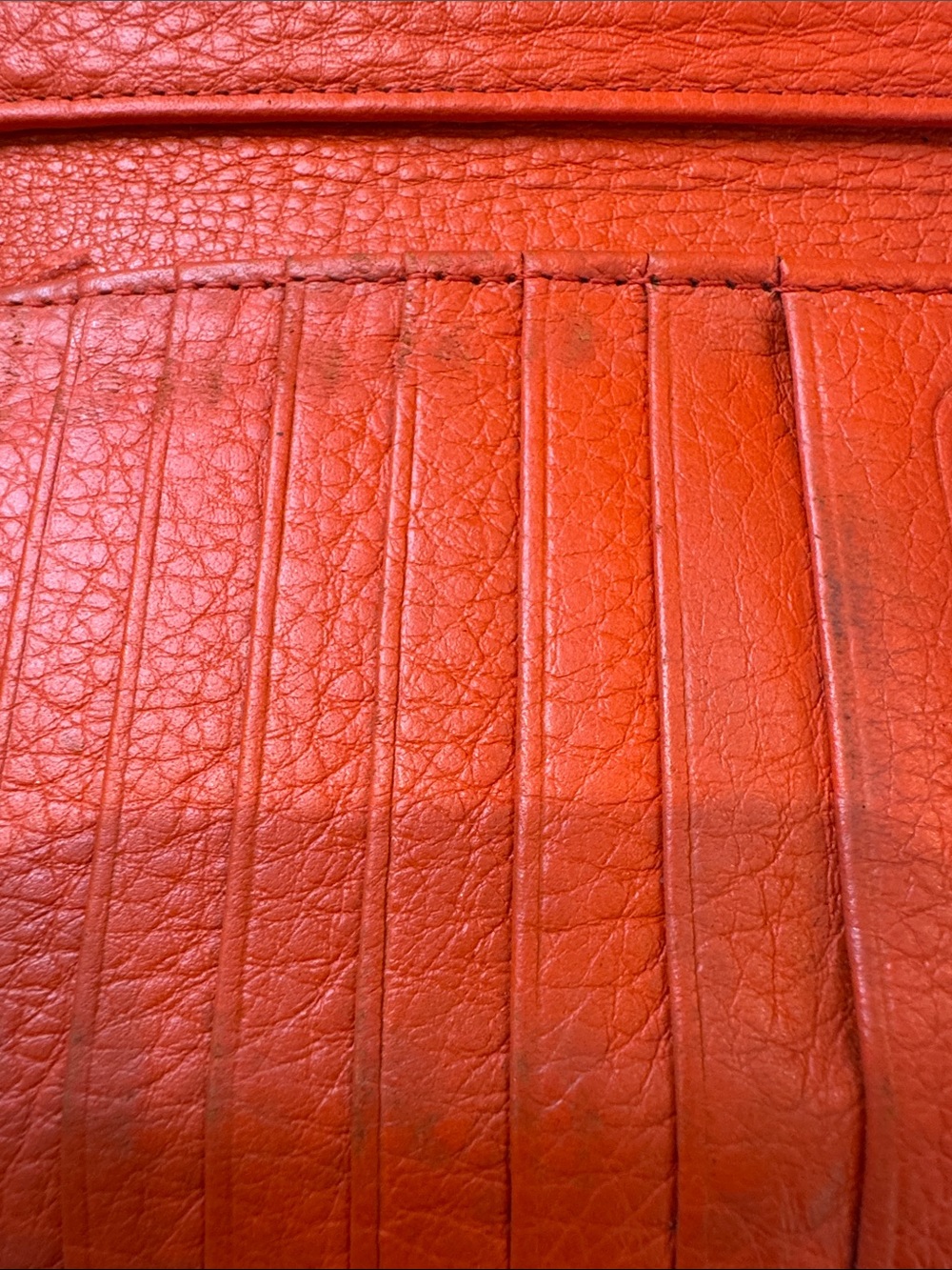 Marc Jacobs Orange Leather Flap Wallet with Logo Plaque - Picture 6 of 15